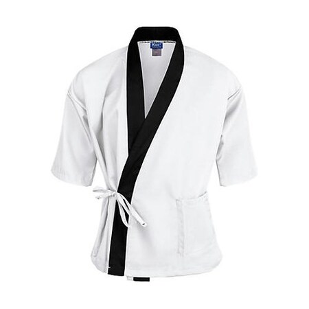 Allpoints Kng Xl Sushi Chef Coat White/Black 3/4 Sleeve 2129WHBKXL